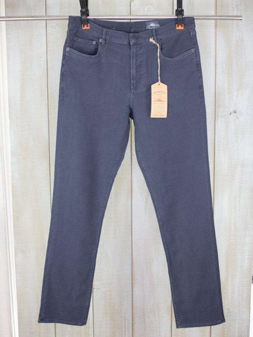 Faherty Stretch Terry 5- Pocket Pant Navy 35X32 NWT